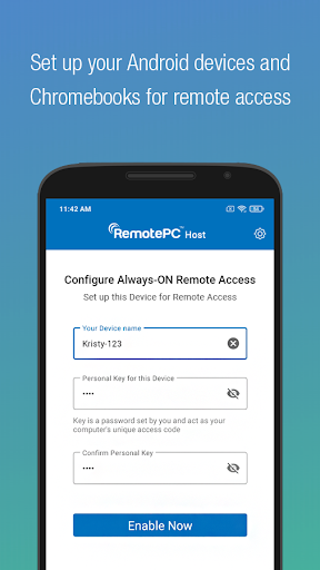 Android application RemotePC Host screenshort