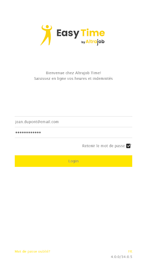 Android application Altrajob Time screenshort
