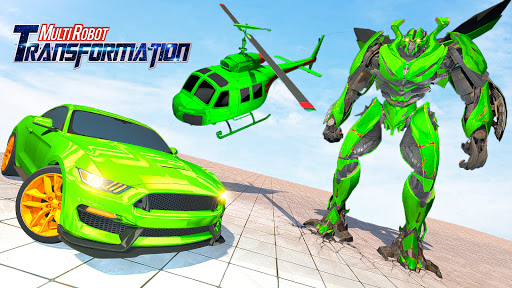 Grand Flying Robot Car Game 3D Screen 3