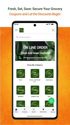 Android application Kaka green mart screenshort