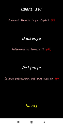 Vadnica poštevanke Screen 3
