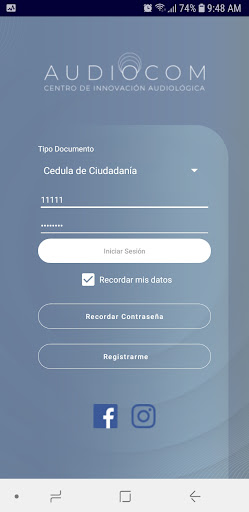 Android application Audiocom screenshort