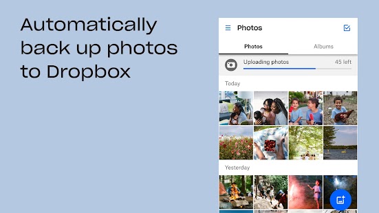 Dropbox: Екранна снимка за съхранение в облак и снимки