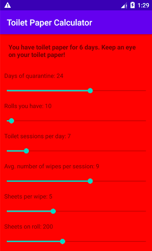 Toilet Paper Calculator Screen 2