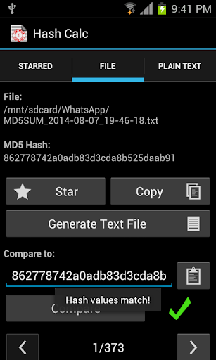 Hash Calc (Checksum Utility) Screen 3