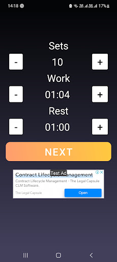 Android application Yoga Timer screenshort