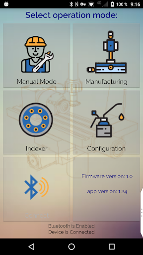 Android application 4-Axis Control System screenshort