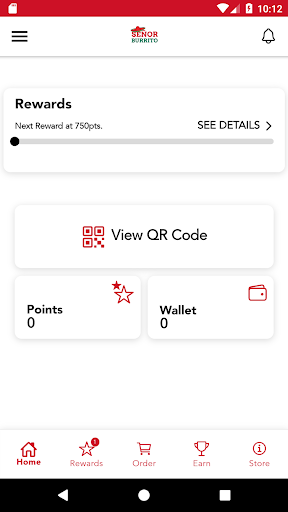 Senor Burrito Rewards Screen 2