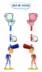Blue Man Rush To Toilet Puzzle