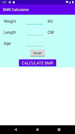 Android application BMR Calculator by RA screenshort
