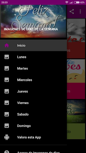 Android application Imagenes de dias de la semana screenshort