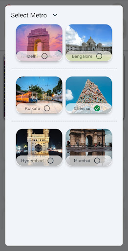 Android application Chennai Metro Map Fare Time screenshort