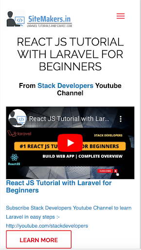 Android application Site Makers - Laravel Courses screenshort
