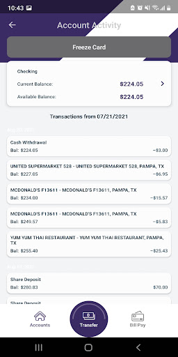 Cabot CCU Mobile Banking Screen 3