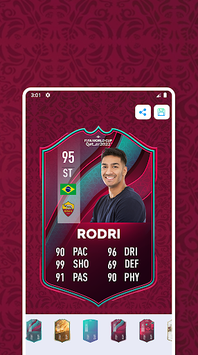 World Cup Cards Builder Screen 3