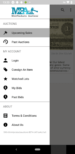 Screenshot of MintProducts Auctions