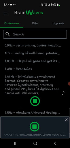 Android application Brainwaves - Rife - Hypnosis screenshort