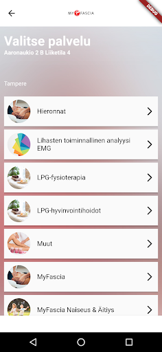 Android application MyFascia screenshort
