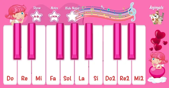 Piano Pink Animals