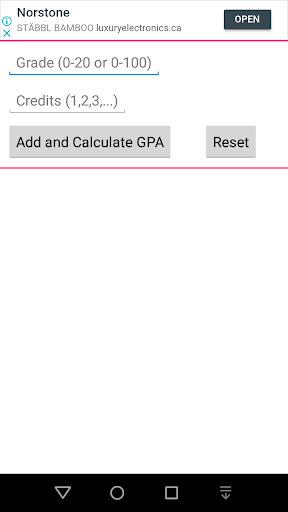 Android application Free GPA Calculator screenshort