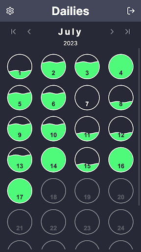Android application Dailies screenshort