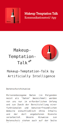 Android application AI:Makeup Temptation Talk screenshort