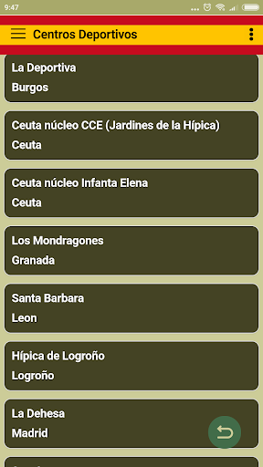 Android application Asistencia al Personal del ET screenshort