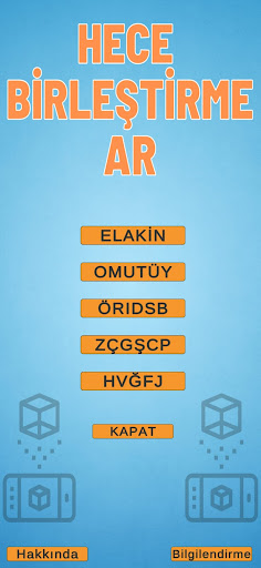 Android application Hece Birleştirme AR screenshort