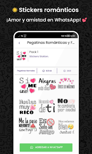 Stickers románticos y frases