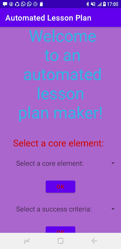 Android application Automated Lesson Plan screenshort