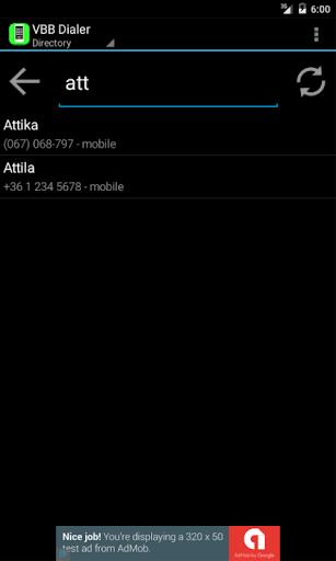 VBB Dialer Screen 3