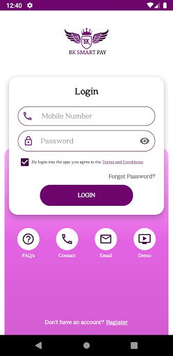 Android application BK Smart Pay screenshort