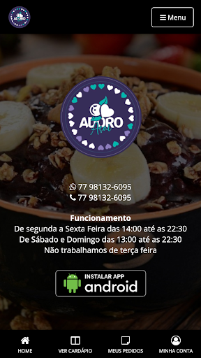 Android application Adoro Açaí screenshort