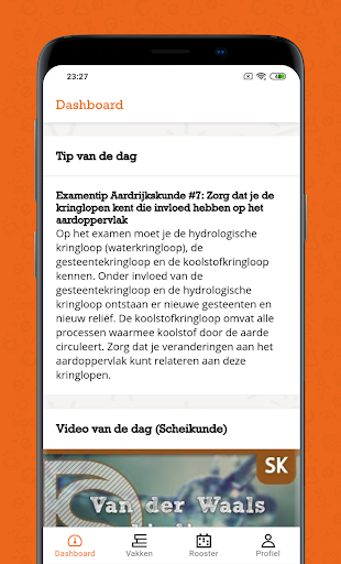 Android application ExamenOverzicht screenshort