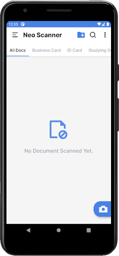 Android application Neo Scanner → Text, PDF, OCR screenshort
