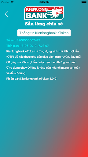 Kienlongbank eToken screenshot 4