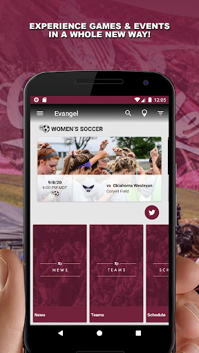 Android application Evangel University Gameday screenshort