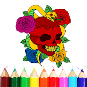 Skull Tattoo Coloring Book | FREE