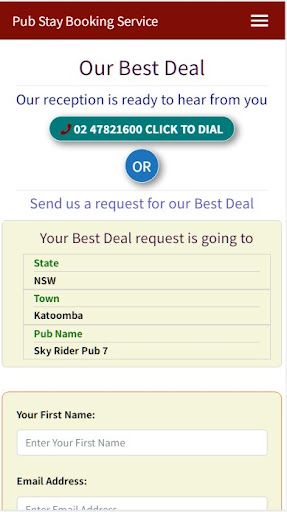 Pub Stay Screen 3