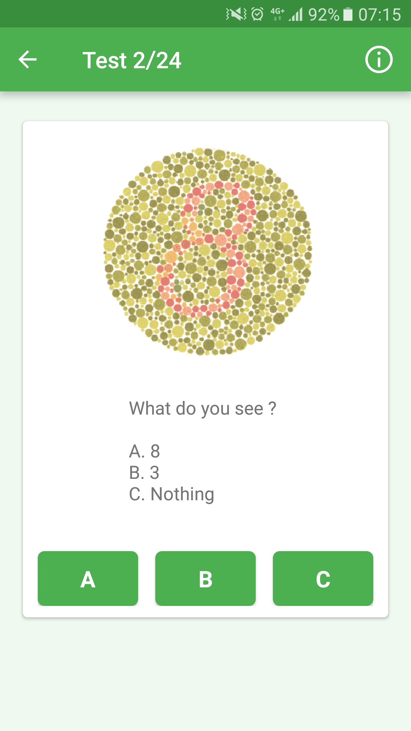 Android application Color Blindness Test screenshort