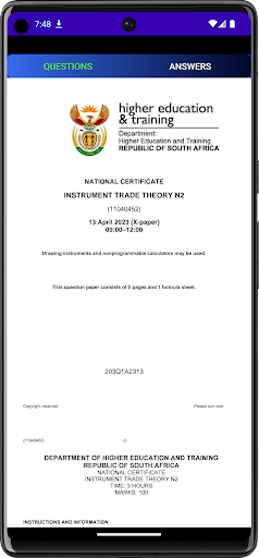 TVET Instrument Trade Theory Screen 2