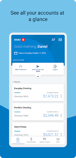 Screenshot of BMO Digital Banking