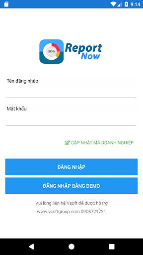 Android application ReportNow - Phần mềm bán hàng screenshort