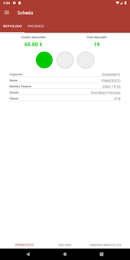 Android application Servizio Mensa CrQuartoFlegreo screenshort