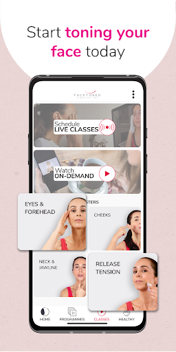 Screenshot of FaceToned Face Exercise App