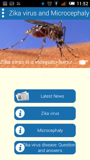 Android application Zika virus and Microcephaly screenshort