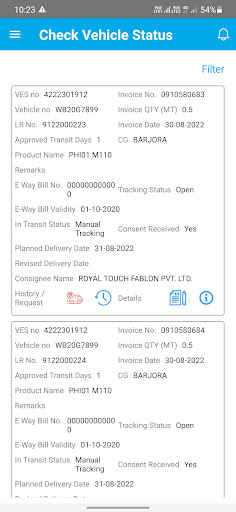 Android application HPL ePOD screenshort