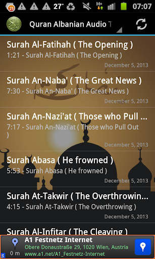 Android application Quran Shqip Translation MP3 screenshort