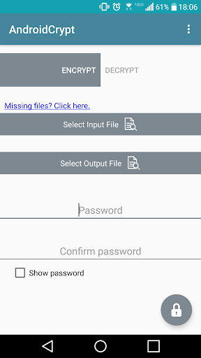 Android application AESCrypt for Android (AndroidC screenshort