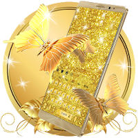 Luxury Golden Butterfly Keyboard Theme